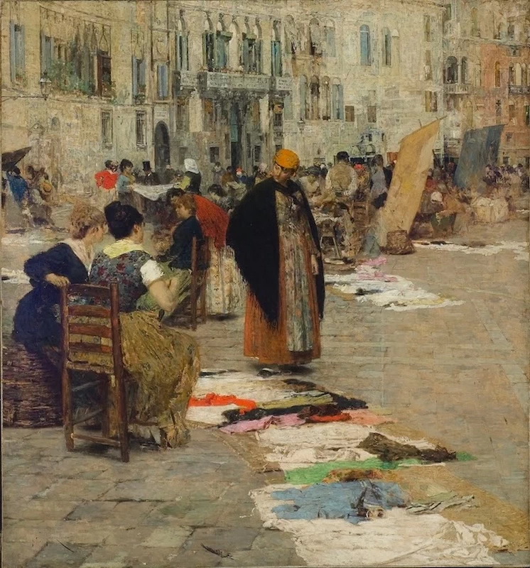 Mercato del sabato in campo San Polo, Venezia, 1884 - Bloomington, Usa, Indiana University Art Museum
